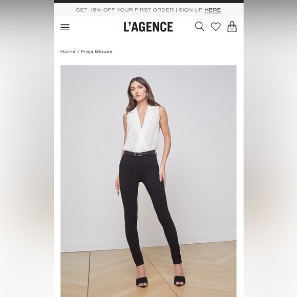 L’agence Freja Silk Blouse XS blue - Picture 9 of 9